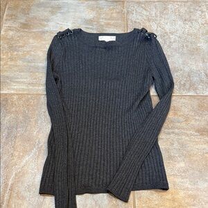 Pink Republic Charcoal Ribbed Long Sleeve Top